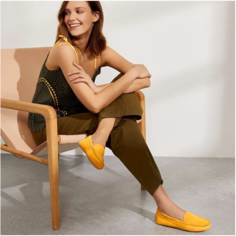 M. Gemi Felize mustard yellow suede loafer 6.5